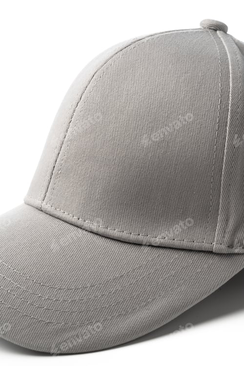 Preview: Gray Baseball Cap on White Background