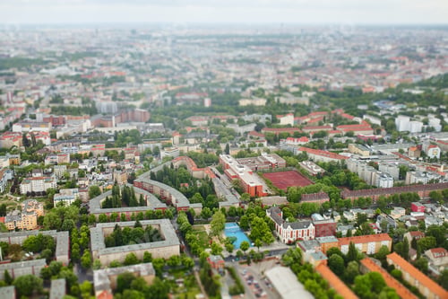 Preview: Tilt shift aerial view of Berlin