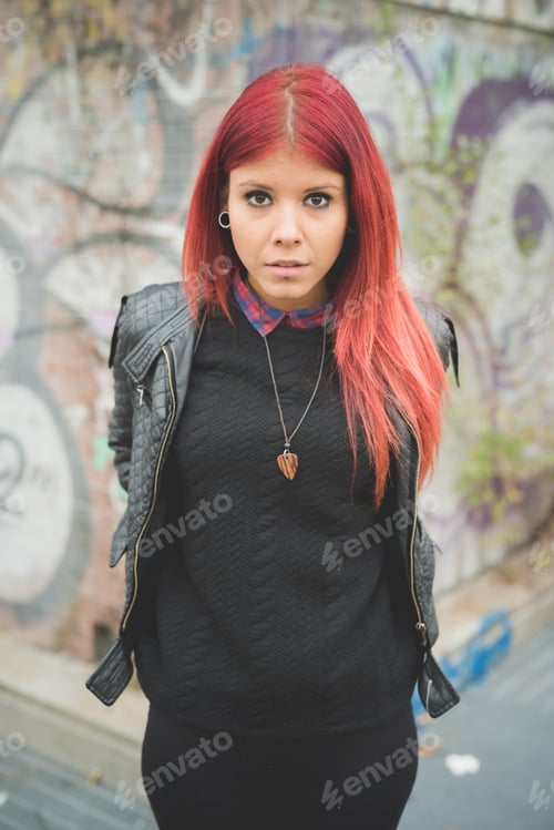 Preview: young beautiful red hair venezuelan woman lifestyle