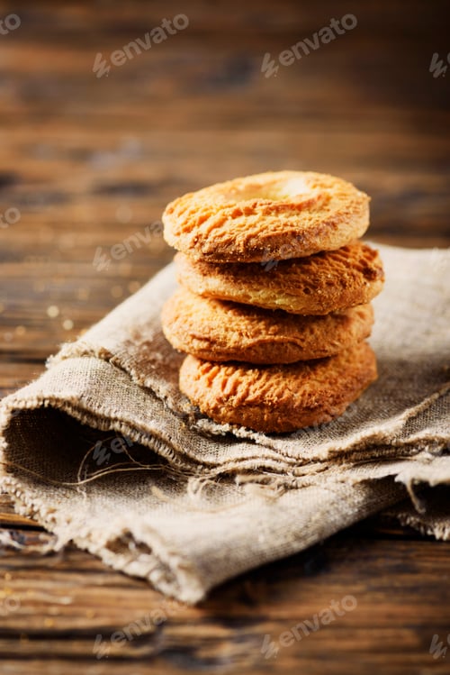 Preview: Sweet homemade cookies on the wooden table