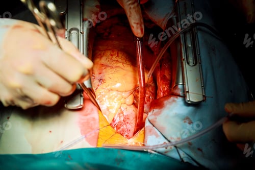 Preview: Human heart during cardiac surgery transplantation