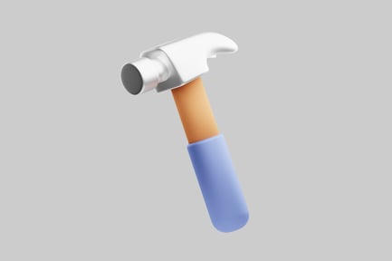 Preview: Cartoon style construction hammer tool