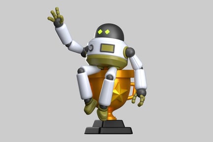 Vista previa: Celebración de victoria del trofeo Robot