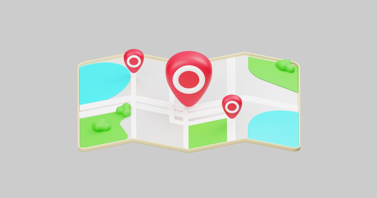 Cartoon location map with pins 3D, Incl. cartoon & location - Envato