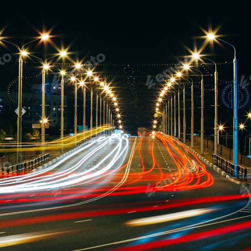 Preview: Speed Traffic - Light Trails On City Road At Night