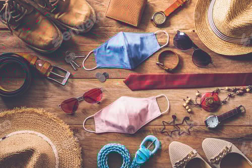 Preview: Protecting COVID-19 while Traveling. Travel accessories costumes. Passports, luggage