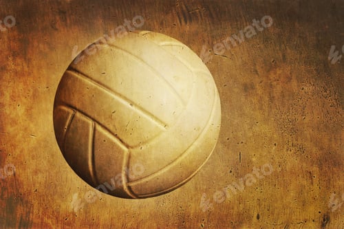Preview: A Volleyball on Textured Grunge Background