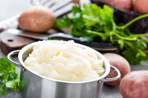 Preview: Mashed, mash potato with butter and milk. Potato puree