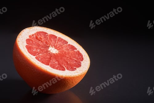 Preview: Grapefruit isolated on a black background