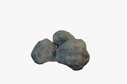 Preview: Triangular arrangement of polished grey rocks