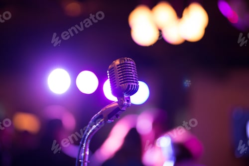 Preview: Close shot of a microphone with a blurred background