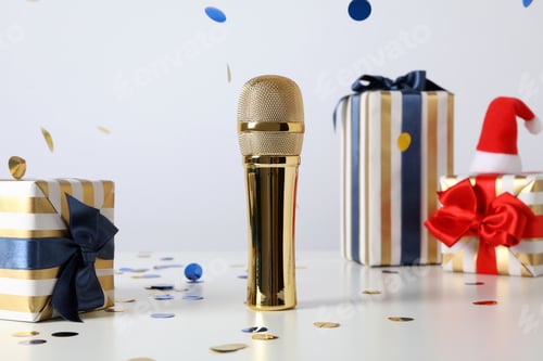 Preview: Concept of New Year party, karaoke New Year party
