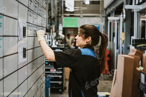 Preview: Female electrician at work