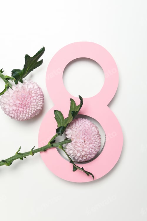 Preview: Concept of 8 march, Women day, top view