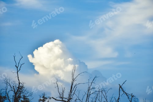 Preview: Cloudy blue sky abstract background, blue sky background with tiny clouds.