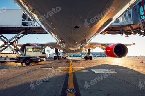 Preview: Low angle view of the airplane