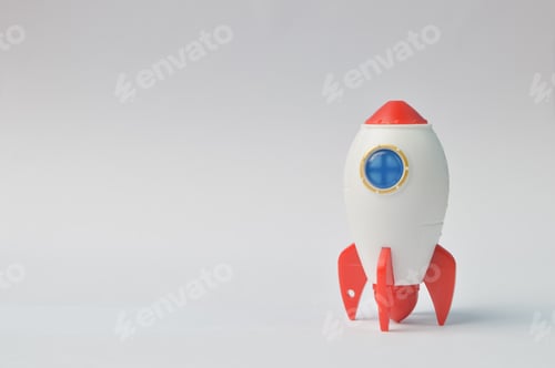 Preview: Toy rocket isolated on a white background