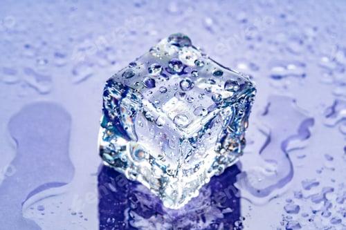 Preview: ice cubes on blue background