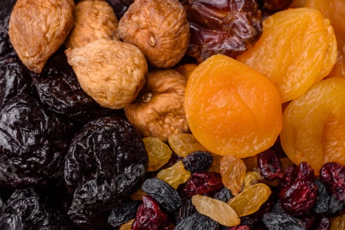 Preview: A variety of dried fruits, apricots, prunes, cranberries, raisins, figs, and dates