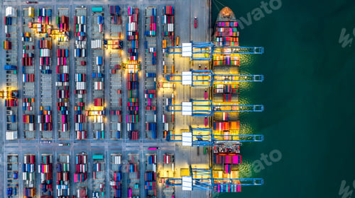 Preview: Container ship global business freight import export logistic transportation.