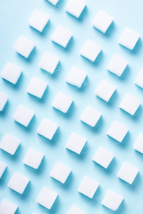 Preview: Sugar on blue background