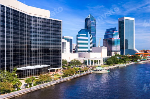 Preview: Jacksonville, Florida, Usa Downtown City Skyline On St. Johns River.
