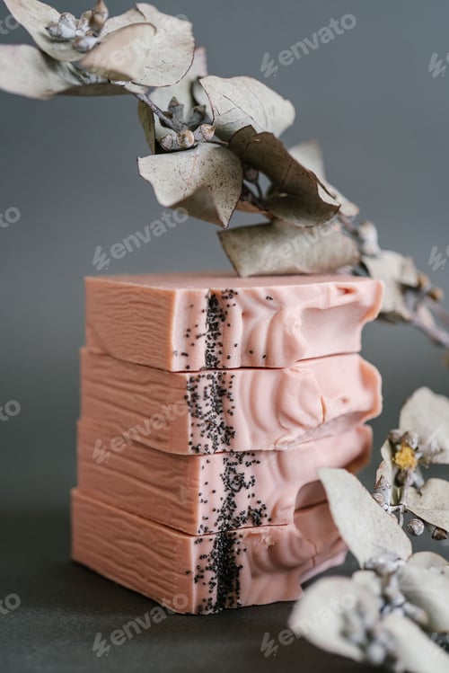 Preview: A fragment of a piece of handmade soap.