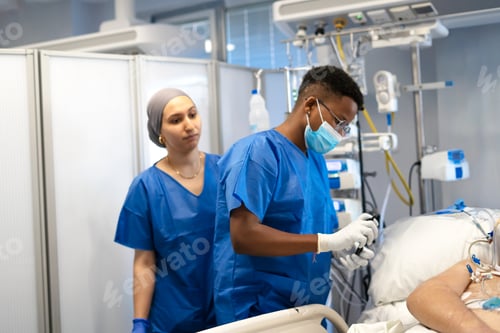Preview: Medical professionals providing intensive care to patient