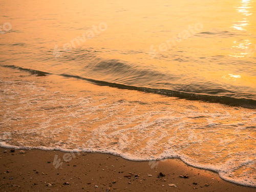 Preview: Nature Travel Background, Senset on Wave Sea Sand Beach