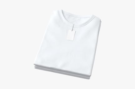 Preview: Folded White Crew Neck T-Shirts With Tag