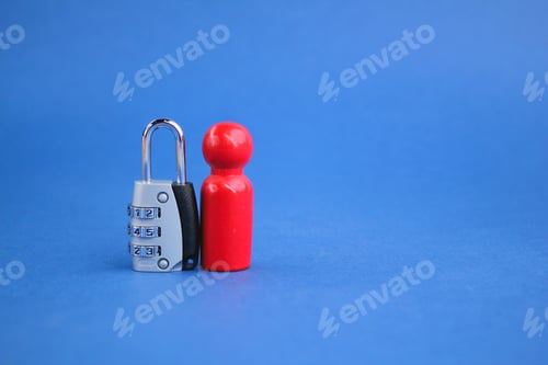 Preview: Wooden figure and key.
