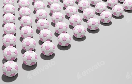 Preview: Football soccer balls flat lay background