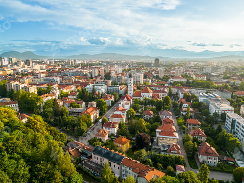 Preview: Aerial drone view of Ljubljana, Slovenia