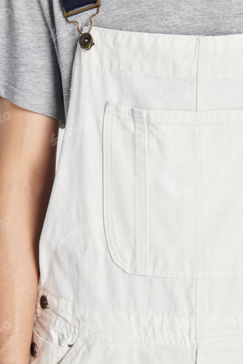 Preview: Man wearing white dungrees mockup