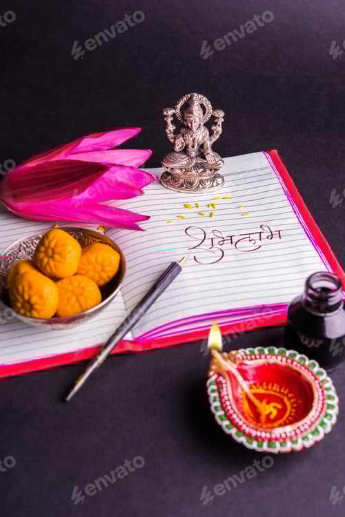 Preview: Shubha Labh Written over Accounts Book