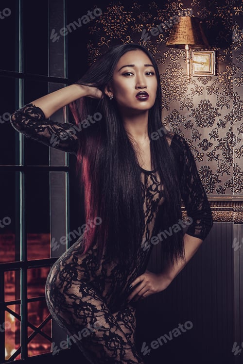 Preview: Sexy Woman In Transparent Clothing Indoors