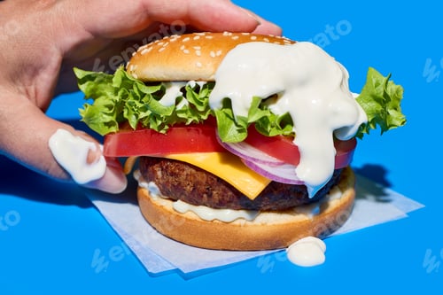 Preview: burger with mayonnaise