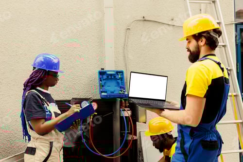 Preview: Repairman cleaning condenser ductwork
