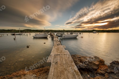 Preview: Sunset on a boat dock