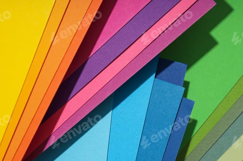 Preview: Mockup, abstraction, colorful colored paper, top view