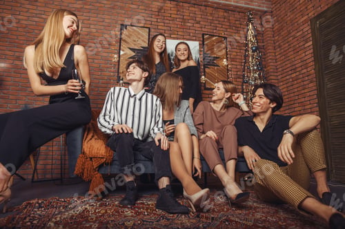 Preview: People celebrating a new year with a champagne