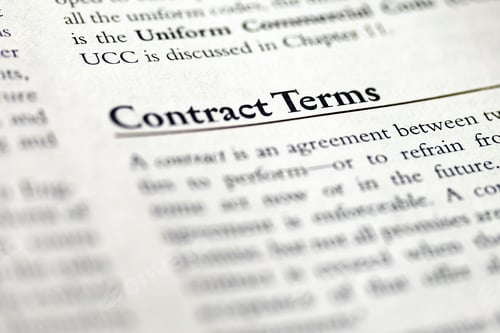 Preview: Part about Contract Terms written in legal business law textbook