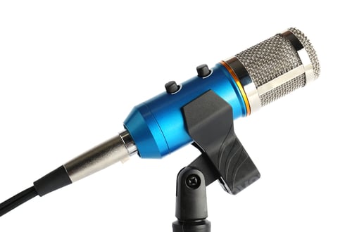 Preview: Condenser microphone with holder on white background