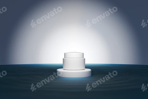 Preview: Cream on the water 3d render Mockup concept.