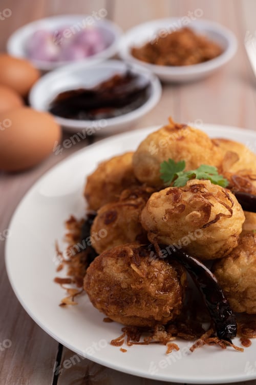 Preview: Boiled eggs stir-fried with tamarind sauce.