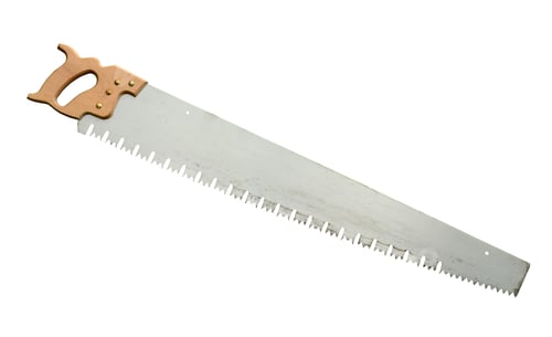 Classic Handsaw with Wooden Handle Isolated on White