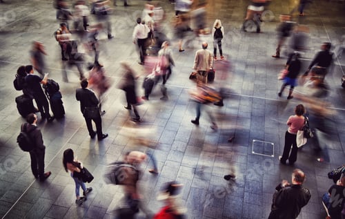 Preview: Passengers, commuters and business travellers rushing around and waiting for trains and planes