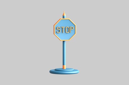 Preview: Cartoon stop sign light blue