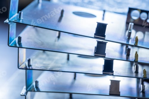 Preview: Metal boards and accessories lie on the surface