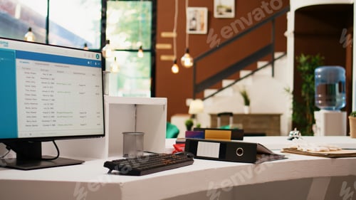 Preview: Luxury front desk in hotel lobby